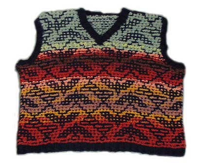 Hand-spun and Kool-Aid dyed vest